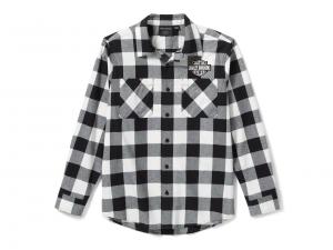 SHIRT-WOVEN,BLACK/OFF WHITE PL 96732-25VM