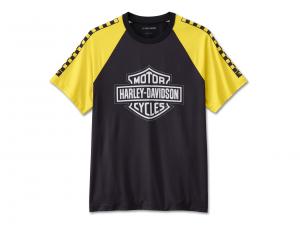 T-Shirt "Bar & Shield Raglan Short Sleeve Colorblocked Black" 96419-24VM