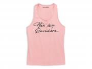 Women's Script Font Henley Racerback Tank 96096-22VL