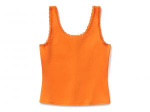 Tank-Top "Vintage Flames Bling Lace Trim Orange"_1